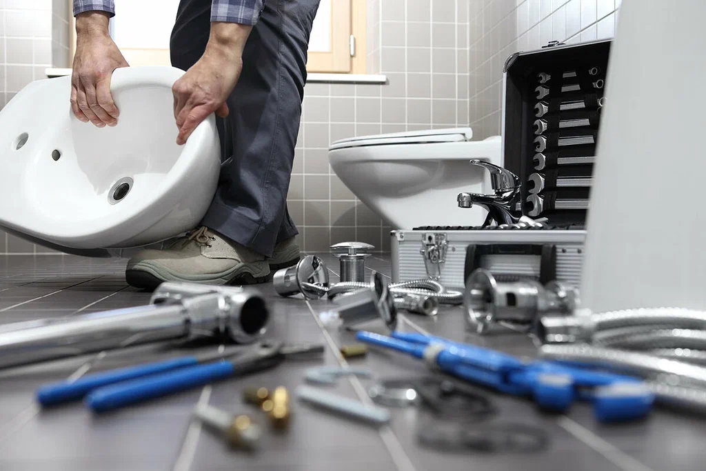 Plumbing tools prepared for a bathroom repair in Fleming Island